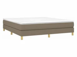 Clearance Estructura de cama box spring tela gris taupe 180x200 cm Somier - 180X200Cm