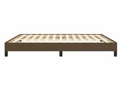 Hot Estructura de cama box spring tela marrón 160x200 cm Somier - 160X200Cm