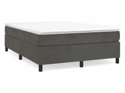 Clicnbuy Estructura de cama box spring terciopelo gris oscuro 140x190cm