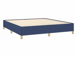 Clicnbuy Estructura de cama box spring tela azul 160x200 cm