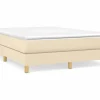 Hot Estructura de cama box spring tela color crema 140x190 cm Somier - 140X190Cm