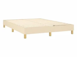 Hot Estructura de cama box spring tela color crema 140x190 cm Somier - 140X190Cm