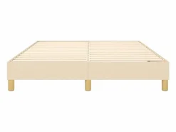 Hot Estructura de cama box spring tela color crema 140x190 cm Somier - 140X190Cm