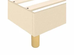 Hot Estructura de cama box spring tela color crema 140x190 cm Somier - 140X190Cm