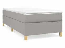 Hot Clicnbuy Estructura de cama box spring tela gris claro 90x190 cm