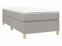 Hot Clicnbuy Estructura de cama box spring tela gris claro 90x190 cm