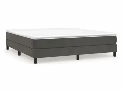 Clicnbuy Estructura de cama box spring terciopelo gris oscuro 160x200 cm