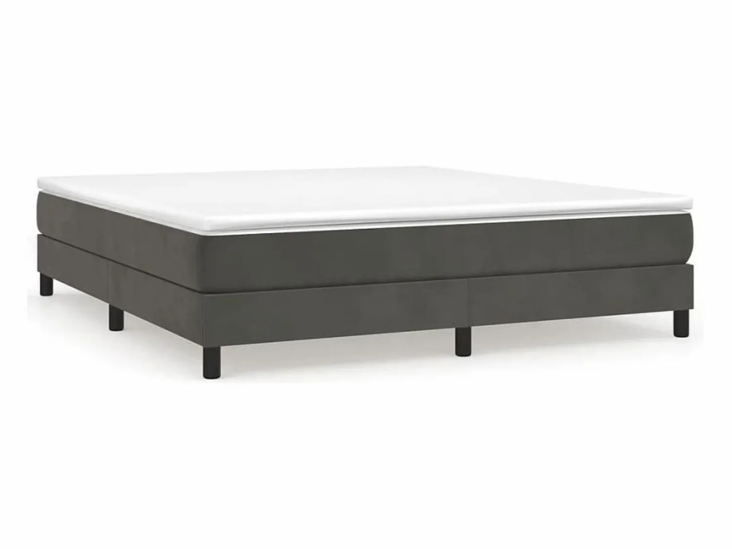 Clicnbuy Estructura de cama box spring terciopelo gris oscuro 160x200 cm