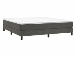 Clicnbuy Estructura de cama box spring terciopelo gris oscuro 160x200 cm