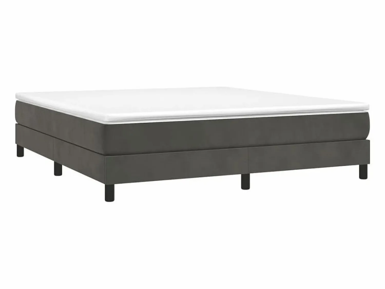 Clicnbuy Estructura de cama box spring terciopelo gris oscuro 160x200 cm