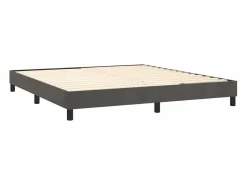 Clicnbuy Estructura de cama box spring terciopelo gris oscuro 160x200 cm