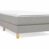 Clicnbuy Estructura de cama box spring tela gris claro 90x190 cm