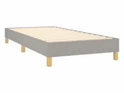 Clicnbuy Estructura de cama box spring tela gris claro 90x190 cm