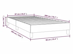 New Clicnbuy Estructura de cama box spring cuero sintético 90x190 cm Crema
