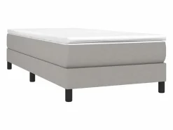 Clicnbuy Estructura de cama box spring tela gris claro 90x190 cm