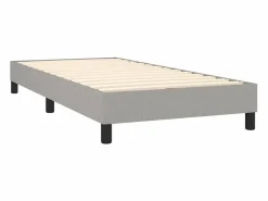 Clicnbuy Estructura de cama box spring tela gris claro 90x190 cm