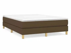 Clicnbuy Estructura de cama box spring tela marrón 140x190 cm