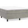 Best Clicnbuy Estructura de cama box spring terciopelo gris claro 140x190 cm