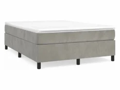 Best Clicnbuy Estructura de cama box spring terciopelo gris claro 140x190 cm