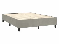 Best Clicnbuy Estructura de cama box spring terciopelo gris claro 140x190 cm