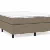 Clicnbuy Estructura de cama box spring tela gris taupe 140x190 cm
