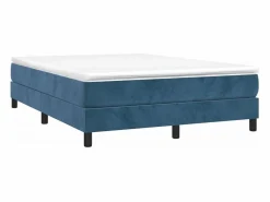 Estructura de cama box spring terciopelo azul oscuro 140x190 cm Somier - 140X190Cm