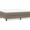 Clicnbuy Estructura de cama box spring tela gris taupe 180x200 cm