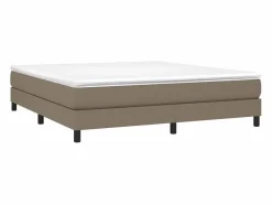 Clicnbuy Estructura de cama box spring tela gris taupe 180x200 cm