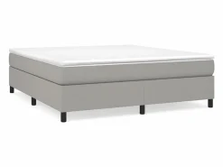 Clicnbuy Estructura de cama box spring tela gris claro 180x200 cm