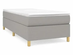Clicnbuy Estructura de cama box spring tela gris claro 90x200 cm