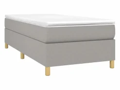 Clicnbuy Estructura de cama box spring tela gris claro 90x200 cm