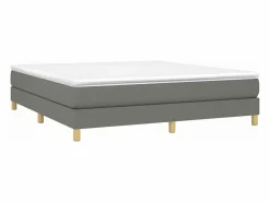 Clearance Estructura de cama box spring tela gris oscuro 180x200 cm Somier - 180X200Cm