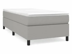 Estructura de cama box spring tela gris claro 90x190 cm Somier - 90X190Cm