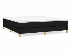 Clicnbuy Estructura de cama box spring tela negro 160x200 cm