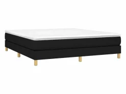 Clicnbuy Estructura de cama box spring tela negro 160x200 cm