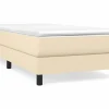 Online Clicnbuy Estructura de cama box spring tela color crema 100x200 cm