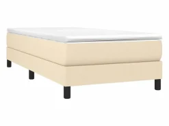 Online Clicnbuy Estructura de cama box spring tela color crema 100x200 cm