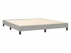 Estructura de cama box spring tela gris claro 160x200 cm Somier - 160X200Cm