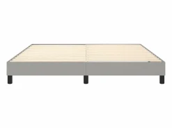 Estructura de cama box spring tela gris claro 160x200 cm Somier - 160X200Cm