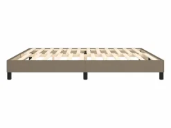 Estructura de cama box spring tela gris taupe 200x200 cm Somier Tapizado