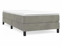 Hot Estructura de cama box spring terciopelo gris claro 100x200 cm Somier Tapizado