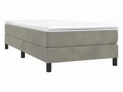 Hot Estructura de cama box spring terciopelo gris claro 100x200 cm Somier Tapizado