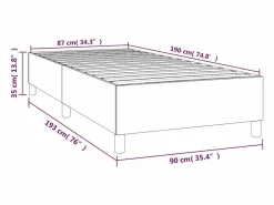 Best Estructura de cama box spring terciopelo azul oscuro 90x190 cm Somier - 90X190Cm