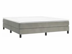 Clicnbuy Estructura de cama box spring terciopelo gris claro 180x200 cm