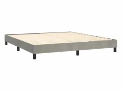 Clicnbuy Estructura de cama box spring terciopelo gris claro 180x200 cm