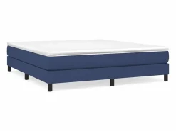 Outlet Estructura de cama box spring tela azul 160x200 cm Somier - 160X200Cm