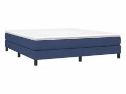 Outlet Estructura de cama box spring tela azul 160x200 cm Somier - 160X200Cm
