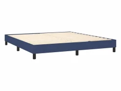 Outlet Estructura de cama box spring tela azul 160x200 cm Somier - 160X200Cm