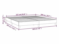 Outlet Estructura de cama box spring tela azul 160x200 cm Somier - 160X200Cm