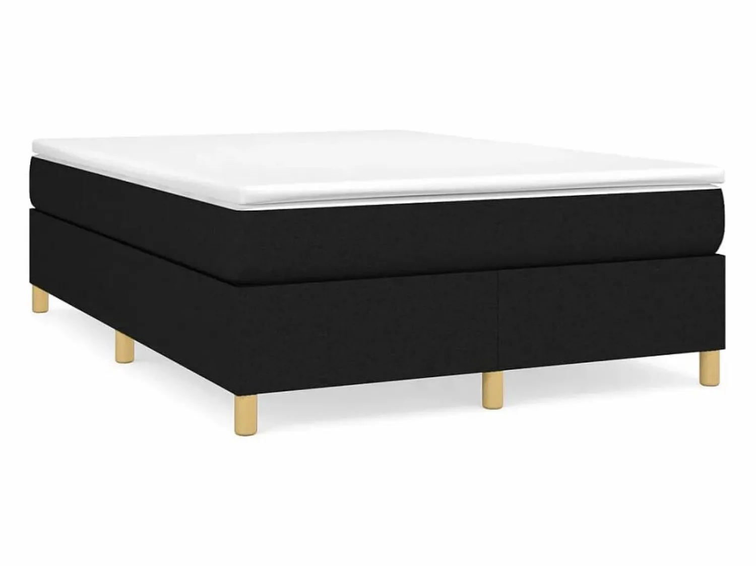New Estructura de cama box spring tela negro 140x190 cm Somier Tapizado|Somier - 140X190Cm
